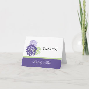 Purple Lavender Pale Green Petals Thank You Card