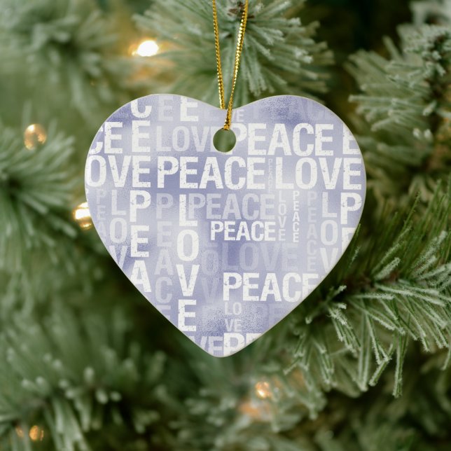 Purple Lavender Peace Love   Ceramic Tree Decoration (Tree)