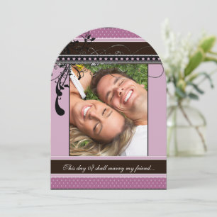 Purple Lavender Photo Wedding Invitation