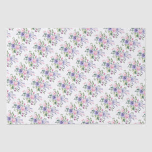 Purple Lavender Pink Floral Wedding Tissue Paper