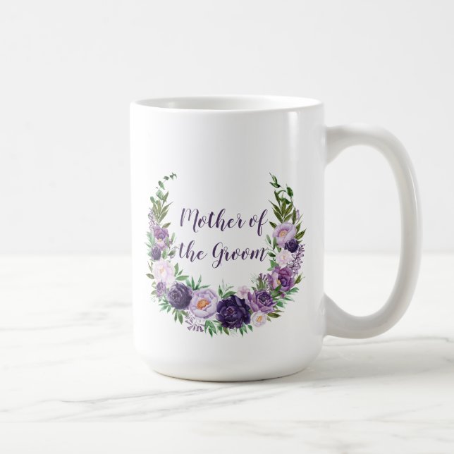 Purple, Lavender, Pink Roses Mother of the Groom Coffee Mug (Right)