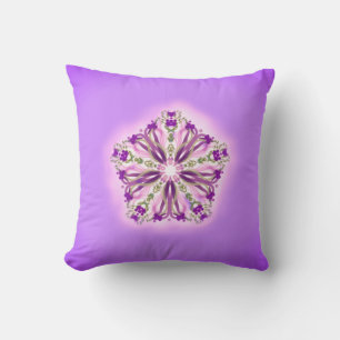 *~* Purple Lavender & Pink  Star Ribbon Mandala Cushion