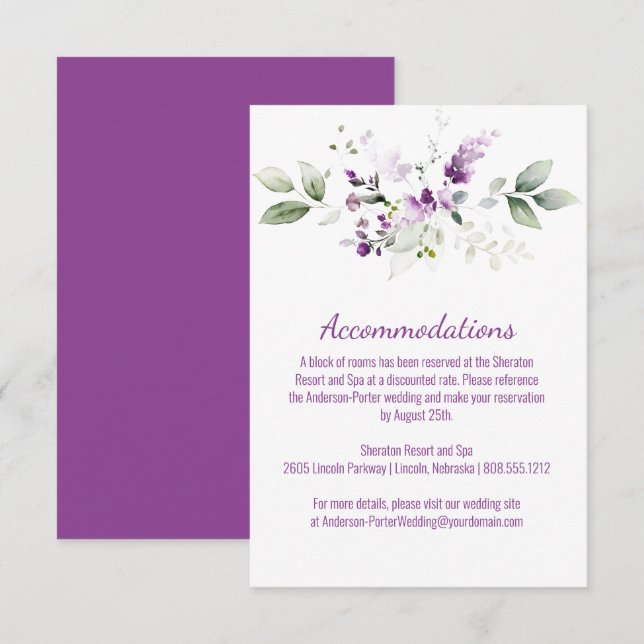 Purple Lavender Plant & Purple Enclosure Card (Front/Back)