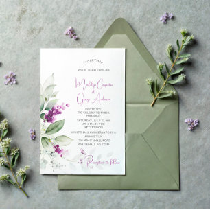 Purple Lavender Plant Wedding Invitation