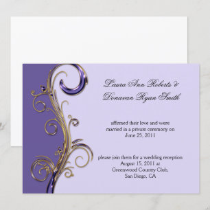 Purple Lavender Purple & Gold Ornate Swirl Invitation