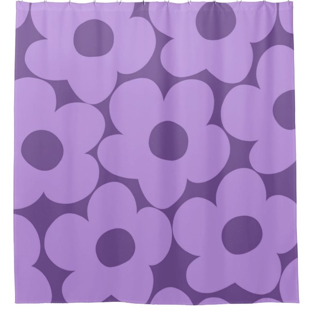 Purple Lavender Retro Daisies #1 #decor #art Shower Curtain (Front)