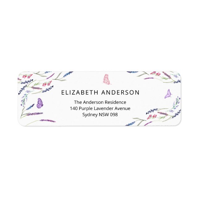Purple Lavender Return Address Label (Front)
