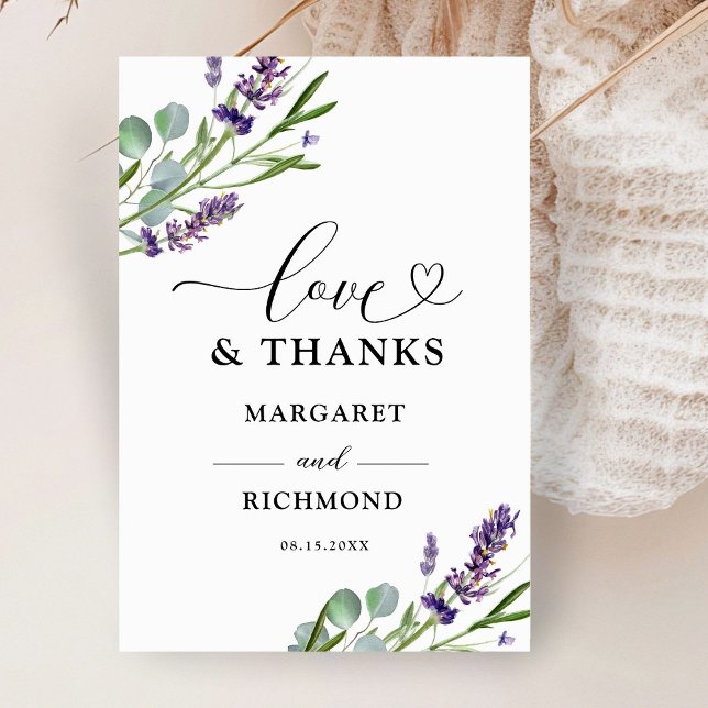 Purple Lavender Rustic Floral Wedding Thank You  (Creator Uploaded)