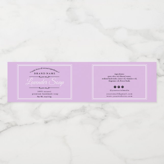 Purple Lavender Soap Label (Single Label)