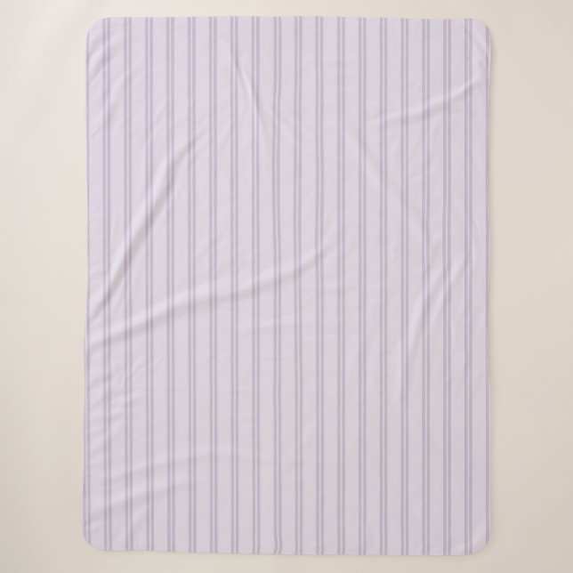 Purple Lavender Stripes Sherpa Blanket (Front)