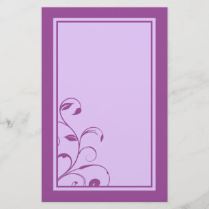 Purple & Lavender Swirls and Curls Stationary Stationery