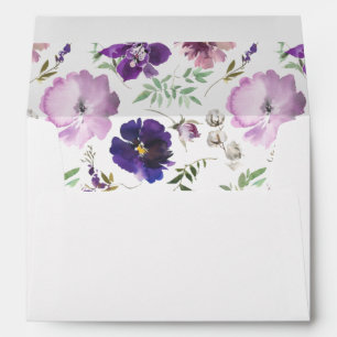 Purple - Lavender & Violet Floral 1 Envelope