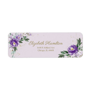 Purple Lavender Watercolor Floral Bouquet Elegant
