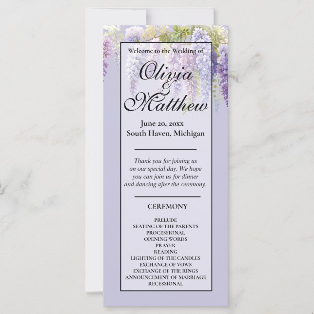 Purple lavender watercolor floral wisteria lilac  (Front)