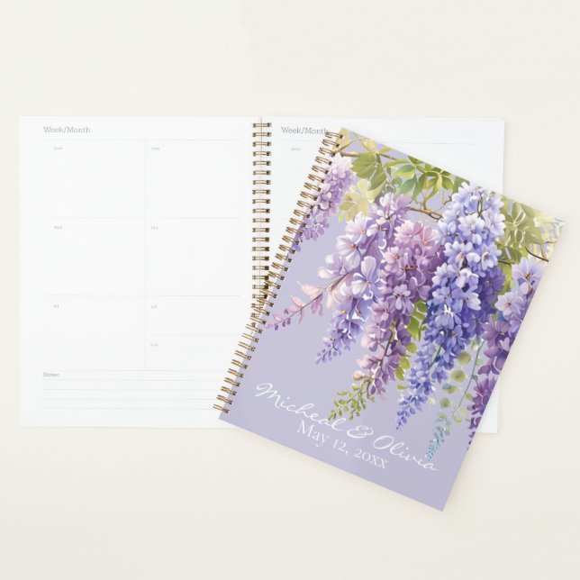 Purple lavender watercolor floral wisteria lilac  planner (Display)