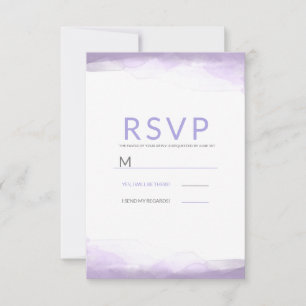 Purple Lavender Watercolor Modern Wedding RSVP