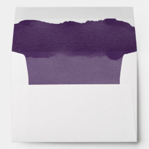 Purple lavender watercolor ombre stripes envelopes