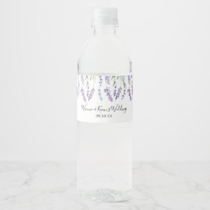 Purple, lavender Watercolor Water Bottle Label