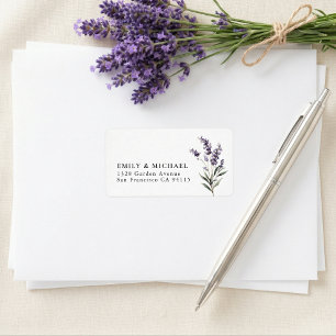 Purple Lavender Wedding Return Address Label
