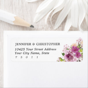 Purple Lavender Wedding Return Address Labels