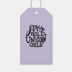Purple Lavender Wild Unicorn Birthday Gift Tags