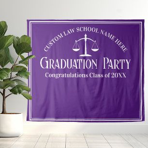 Purple Law School Graduation Party Photo Booth Tapestry