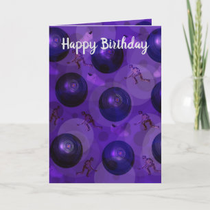 Purple Lawn Bowls Inspired Birthday Card, Card