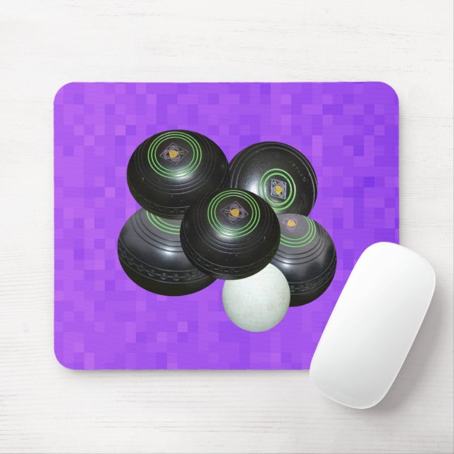 Purple Lawn Bowls, Mousepad (With Mouse)