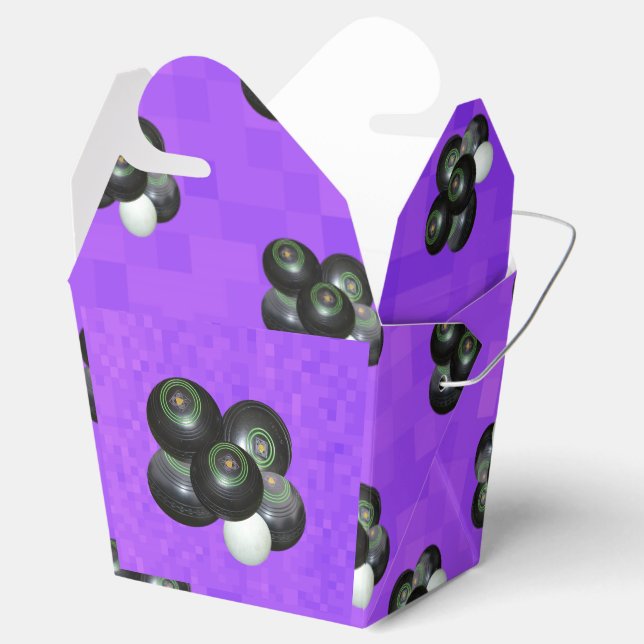 Purple Lawn Bowls, Party Favor Box (Opened)