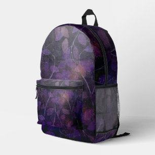 Purple Leaf Glow Printed Backpack