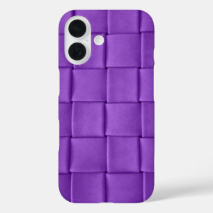 Purple Leather Lattice Weave iPhone 16 Case