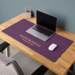 Purple Leather Masculine Personalised Elegant NAME Desk Mat<br><div class="desc">The design features a digital graphic image to simulate a leather texture and this template can be customised to meet all professional occupations. This elegant and sophisticated purple faux leather notebook is a perfect office gift for coworkers. Perfect for professional look desk or office for any profession. PLEASE NOTE: LEATHER...</div>