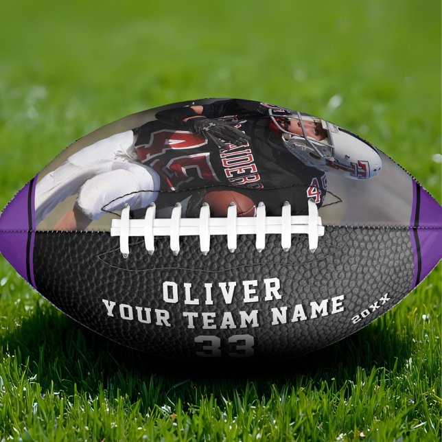 Purple Leather Print Player Name Number Team Photo American Football (Creator Uploaded)