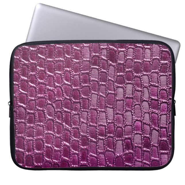 Purple leather texture laptop sleeve (Front)