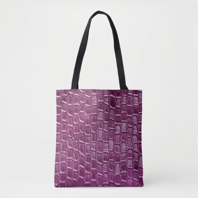Purple leather texture tote bag (Front)