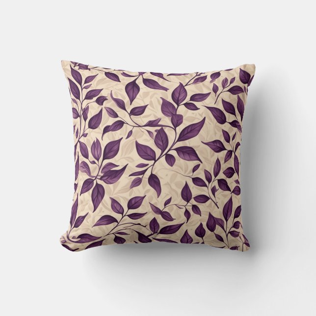 purple leaves cushion (Front)