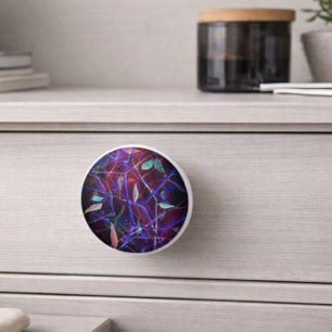 Purple   Leaves - elegant vintage design Ceramic Knob
