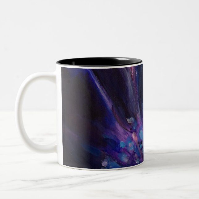 Purple Leaves Floral Painting Mug (Left)