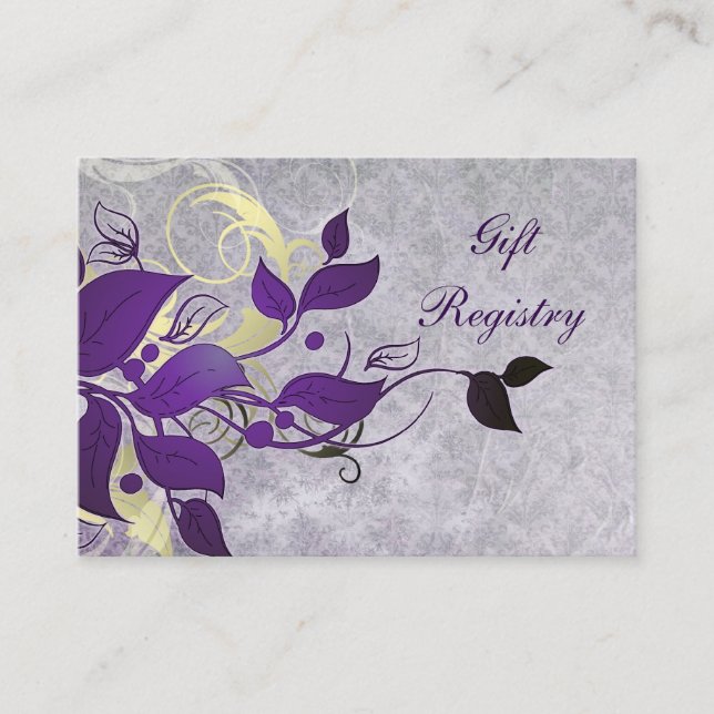 purple leaves Gift registry  Cards (Front)