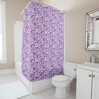 Purple Leaves Shower Curtain