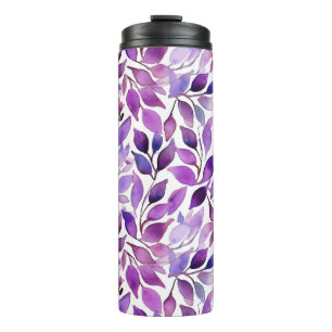 Purple Leaves Thermal Tumbler