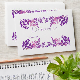Purple Leaves Wedding Theme Envelope