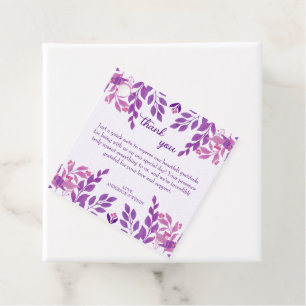 Purple Leaves Wedding Theme Favour Tags