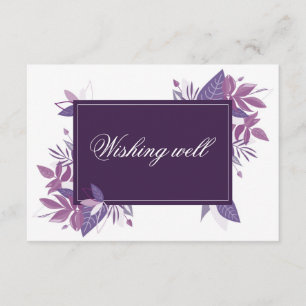 Purple leaves wedding wishing well. Botanical Enclosure Card