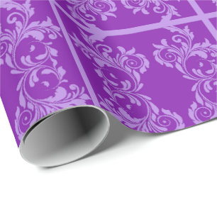 Purple Leaves Wrapping Paper