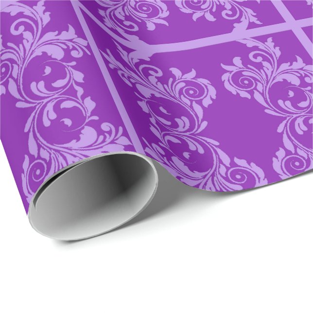 Purple Leaves Wrapping Paper (Roll Corner)