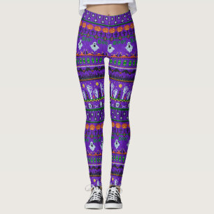 Purple leggings Halloween party knitted horror