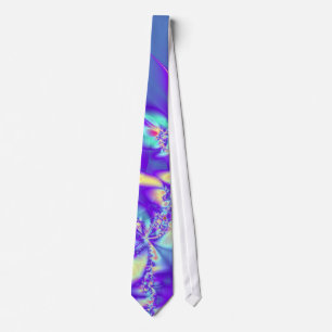 Purple Lei Fractal Abstract Tie