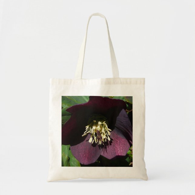 Purple Lenten Rose Easter Flower Tote Bag (Front)