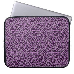 Purple leo print laptop sleeve